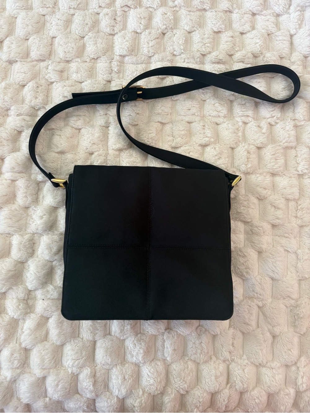 Vintage Y2K Jennifer Moore Nylon Crossbody Flap Shoulder Bag
